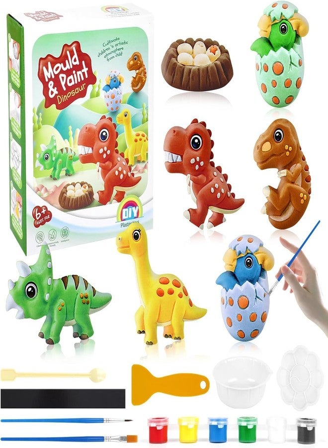 LeafLoom Toys DIY Mould & Paint Craft Kit - Dinosaurs,Kids for 5 Years,Plaster Figurine Set with Pigments, Palette & Mold, Painting Art & Craft Set -Gift Toys for 3-8 Year Old Boys & Girls || Multicolour Dinosaurs - Image 1